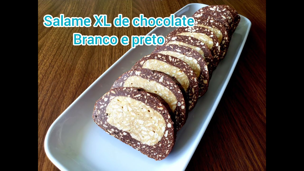 Salame XL de Chocolate Branco e Preto na Thermomix (Bimby)
