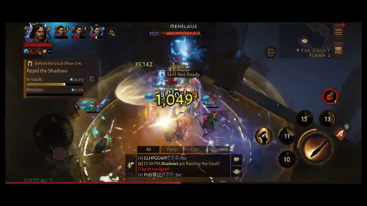 4 Crus Party • Vault Defense • Diablo Immortal