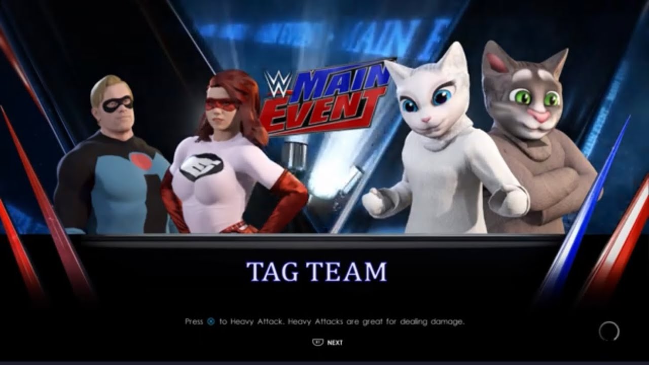 WWE 2K22 Mr.Incredible and Elastigirl Vs Talking Tom and Talking Angela