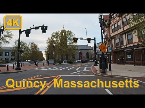 Driving in Downtown Quincy, Massachusetts - 4K60fps