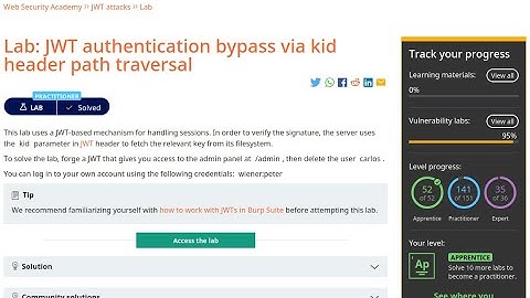 Web Security Academy | JWT | 6 - JWT Authentication Bypass Via Kid Header Path Traversal
