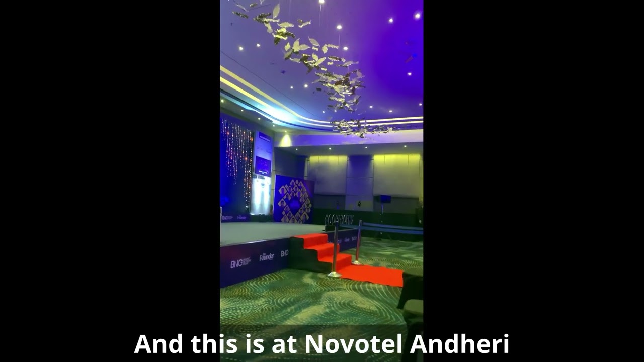 Nikita Rana performing as a corporate emcee in Mumbai at a luxury hotel.