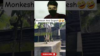 Dogesh and Monkesh   Funny Dub 🤣 #funnyanimals #desicomedy #viralshaorts #shorts