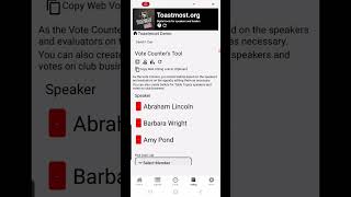 Toastmost Mobile App Voting and Vote Counting Tool