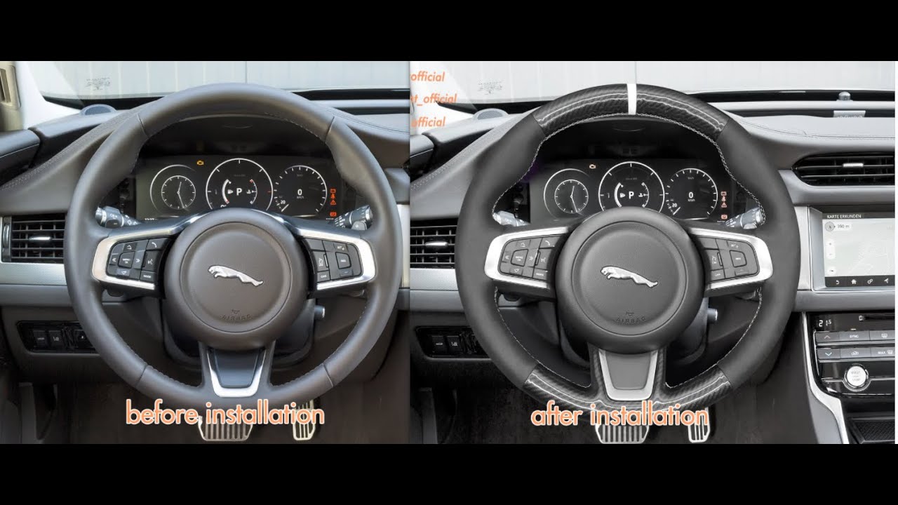 MEWANT--- for Jaguar E-Pace / F-Pace / XE / XF Hand Stitch Car Steering Wheel Install