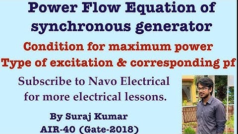 Power flow equation of synchronous generator