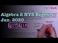 Algebra 2 Common Core Regents Quiz