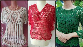 Most Beautiful and creative crochet handknitting work fancy blouse skirts designs for women 2023