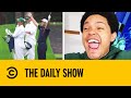 John Rahm Makes Pond Skimming Hole-In-One At Masters Warmup | The Daily Show With Trevor Noah