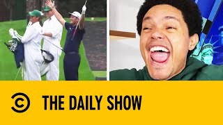 John Rahm Makes Pond Skimming Hole-In-One At Masters Warmup | The Daily Show With Trevor Noah