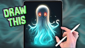 CUTE LITTLE GHOST Drawing tutorial on iPad Procreate