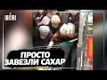Реакция на завоз сахара в одном из российских супермаркетов