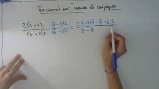 Racionalizar usando el conjugado Ejercicio Resuelto | Racionalizar Raíces 06