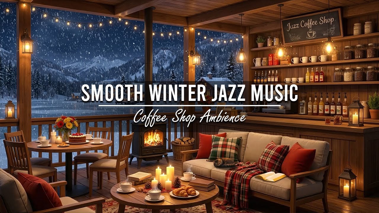 Cozy Winter Coffee Shop Ambience with Smooth Jazz Music for Work ⛄ ...