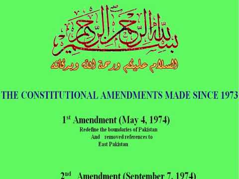 Constitution of Pakistan 1973 Amendments - YouTube