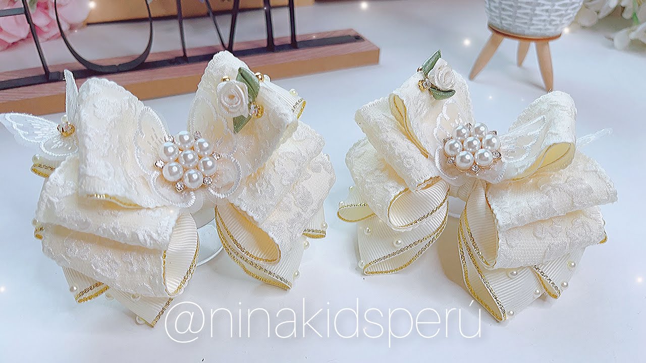 LAZO CLÁSICO INVERTIDO 🎀🤩 en pares o media cola solo crea 🎀🥰 |DIY Bow with 4 cm ribbon