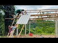 The young men in the village helped veteran Panh roof his house and pour the concrete floor