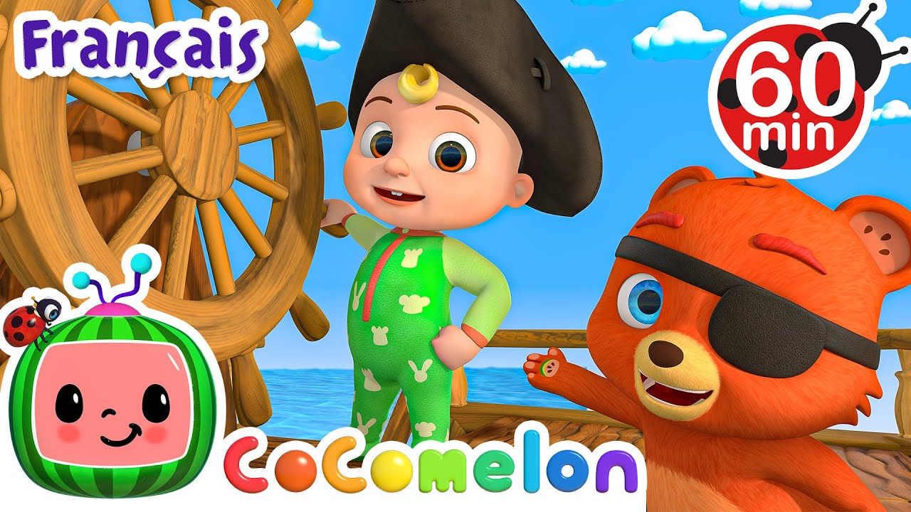 Le bateau pirate   Chansons pour Bbs  CoComelon Le coin des Animaux de JJ   Comptines