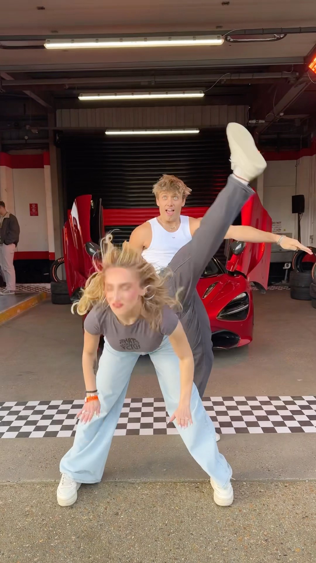 rate my fan kick 1-10 lol ​⁠@McKenziandReif #sheadurazzo #dance #mclaren
