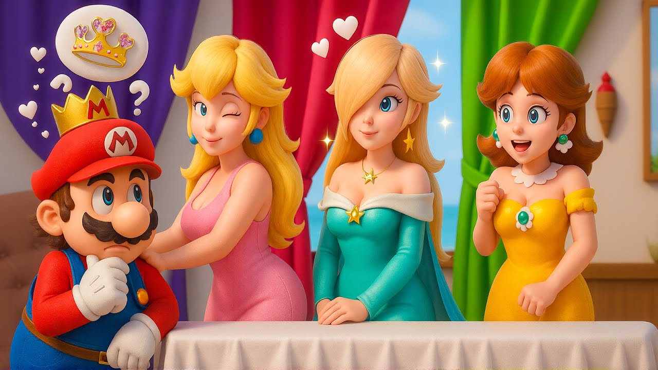 Quem o Mario Vai Escolher? Peach, Rosalina ou Daisy: A Escolha Final!?! A Animação Super Mario Bros