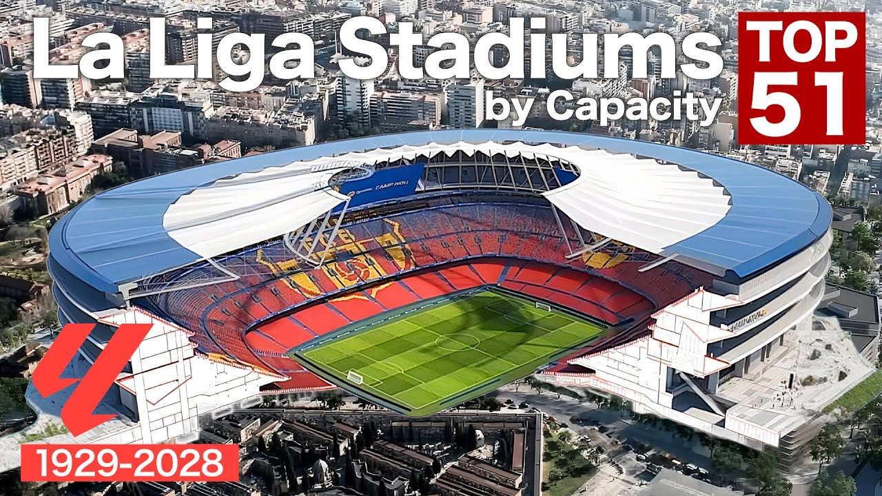 Топ-51 стадион чемпионата Испании по вместимости (1929–2028, включая будущие реконструкции)