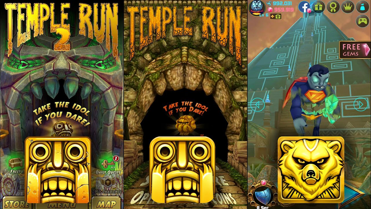 Temple Run 2 Sky Summit Vs Temple Run Vs Spirit Run - Endless Run ...