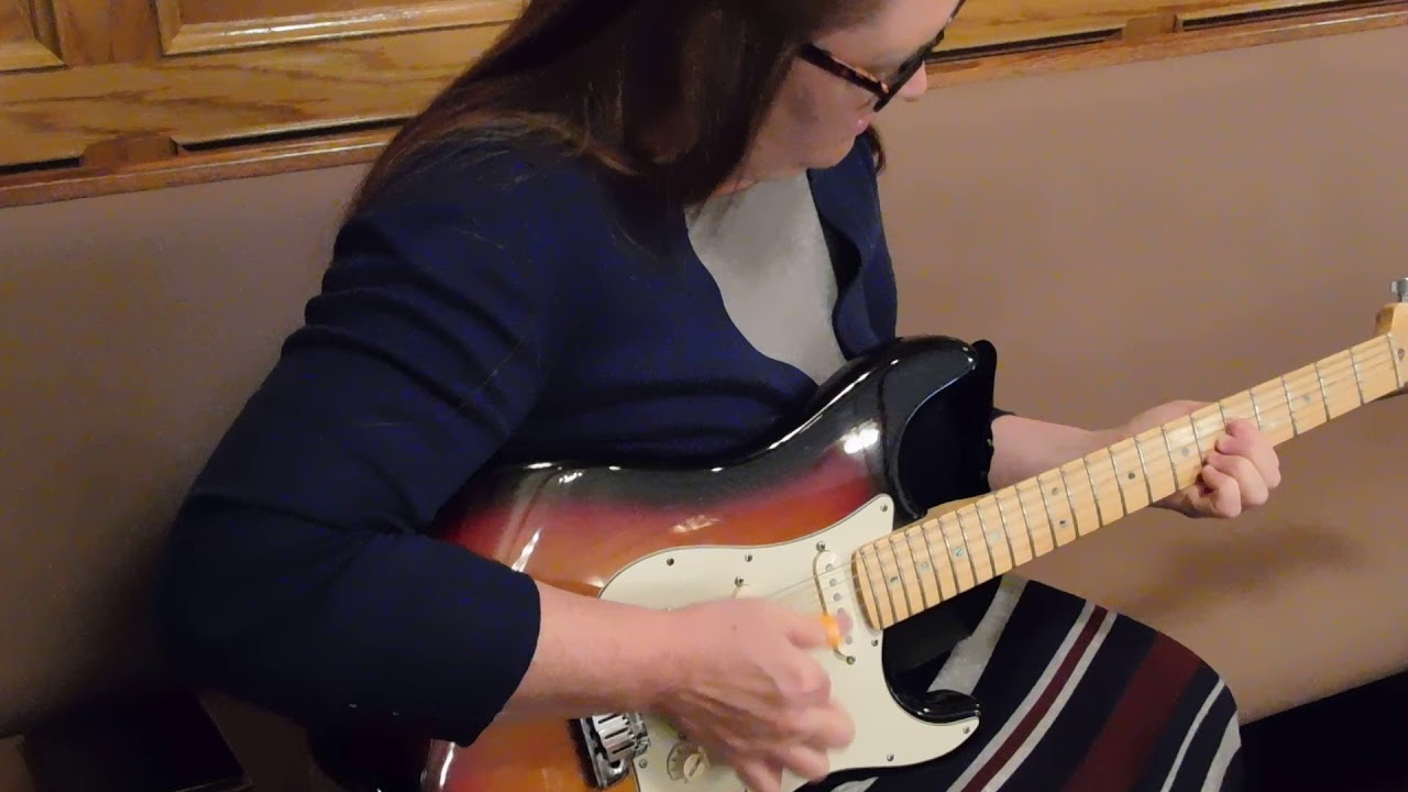 Teresa Webster playing "Mansion Over The Hilltop" on her American Fender Strat guitar