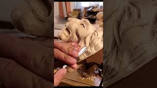 Lion Head 2 woodcarving osc sculpture