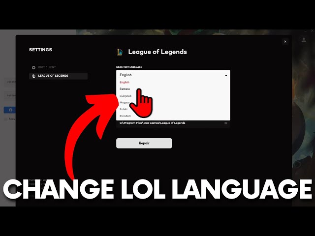 League Of Legends - How to change Client Language 2015 (English