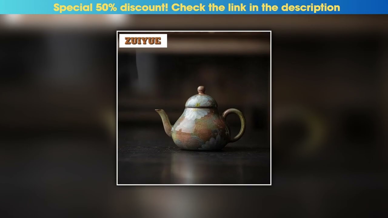 Limited Cracked Glaze Hand-painted Persimmon Tea Pot Japanese Style Handmade Teapot Handmade Pot Te