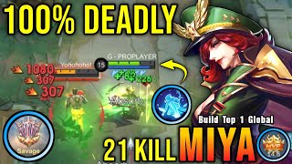 SAVAGE 21 Kills!! Powerful Arrows Miya Deadly Marksman!! - Build Top 1 Global Miya ~ MLBB