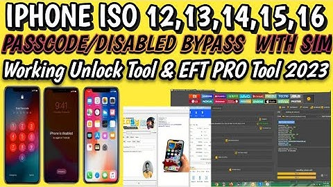 Iphone 7/7 Plus Passcode/Disabled Bypass Done With Sim Working 100%  Unlock Tool & EFT PRO Tool 2023