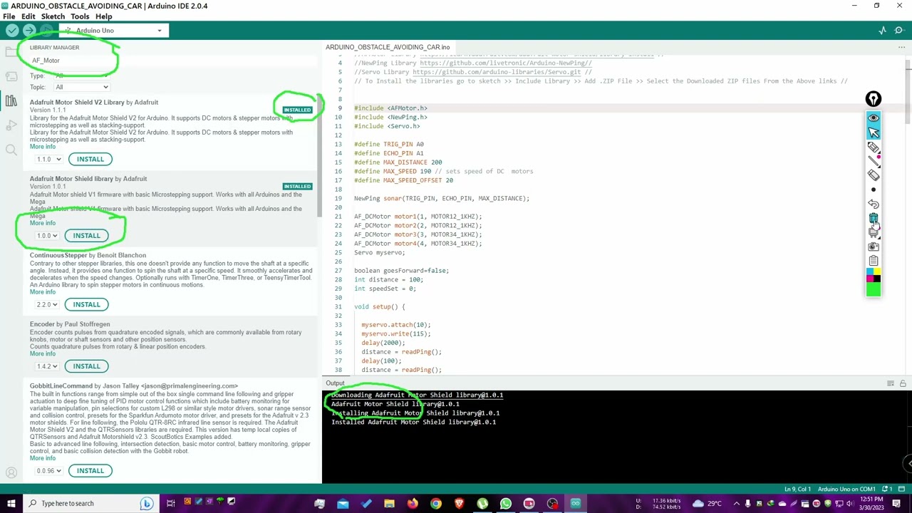 Tutorial: How to Install AF-Motor.h & NewPing.h  in Arduino IDE