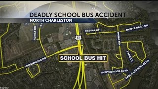 Pickup truck rear-ends school bus in North Charleston