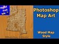 Photoshop Map Art Wheaton IL- Wood Texture Style