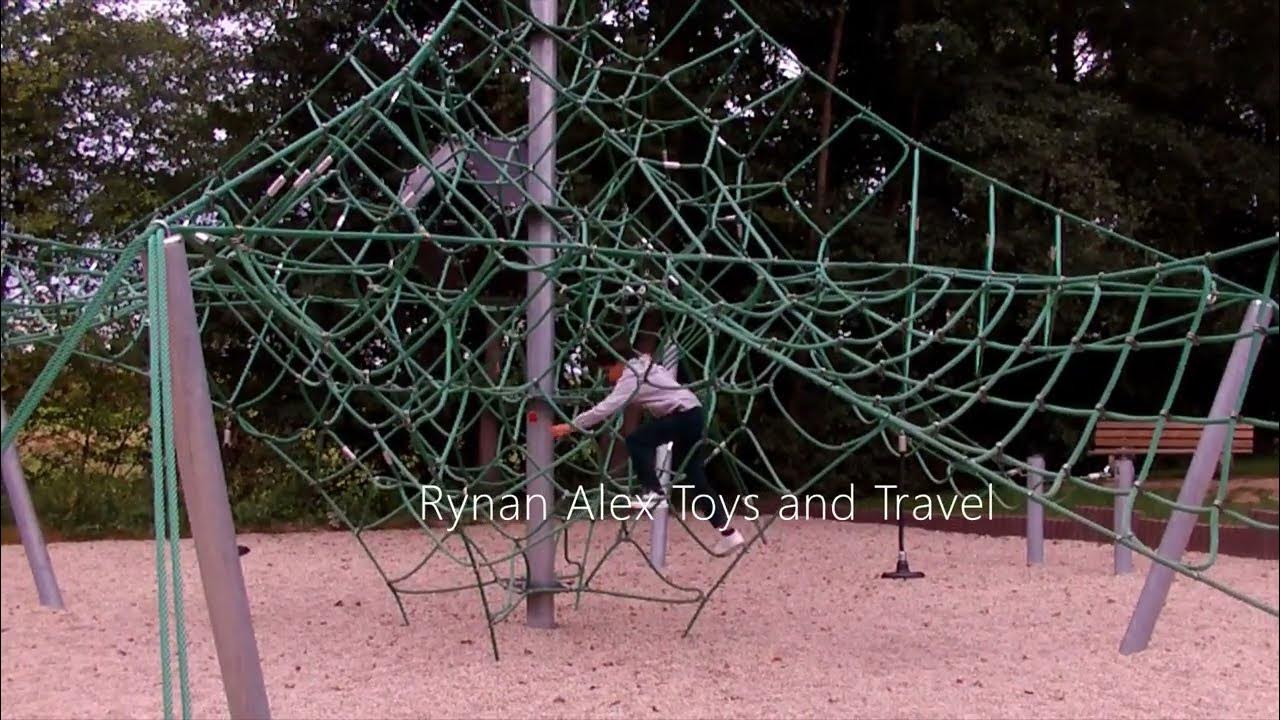 Playground rope climbing net with nest and swing YouTube