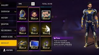 Free Fire India How To Add Wishlist  MS Dhoni Thala Character Kise kare All' Item's Please Subscribe