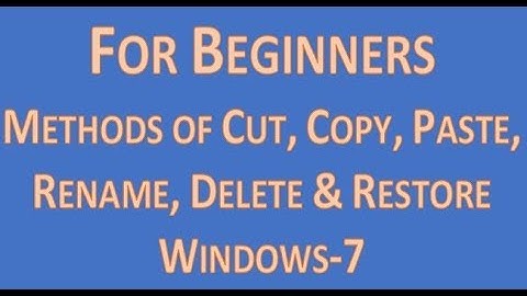 Methods of Copy, Cut, Paste, Rename, Delete