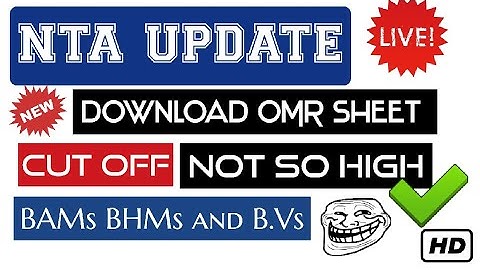 OMR released and challenge | cut off for BAMS BHMS And B. Vs