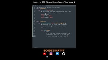Leetcode 272. Closest Binary Search Tree Value II in Python | Python Leetcode | Python Code Tutorial