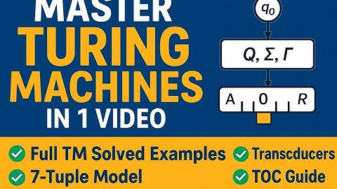 Turing Machine Full Tutorial | TOA | 7-Tuple Model, Acceptance, Transducers & Solved Examples