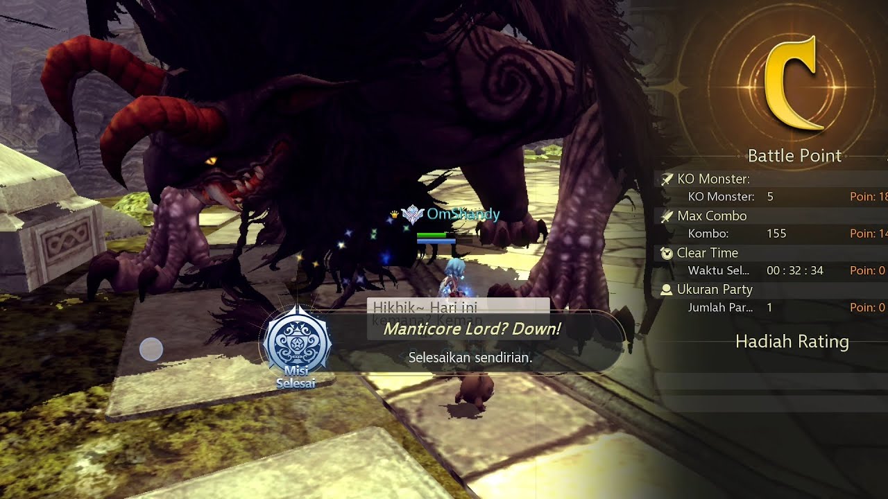 Dragon Nest M Classic Sea Mercenary Solo Manticore Nest Lv 40 Rating 31k