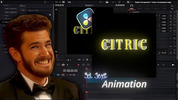 3d Text Animation Tutorial In Davinci Resolve | Citric Editz.