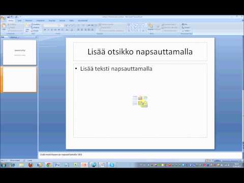 MS Office PowerPoint Dian lisääminen, tekstin kirjoittaminen ja diarakenne