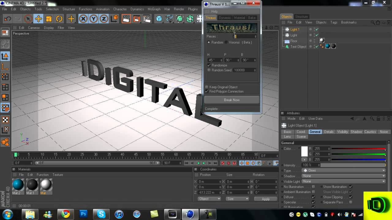 Cinema 4d || how to make exploding text - YouTube