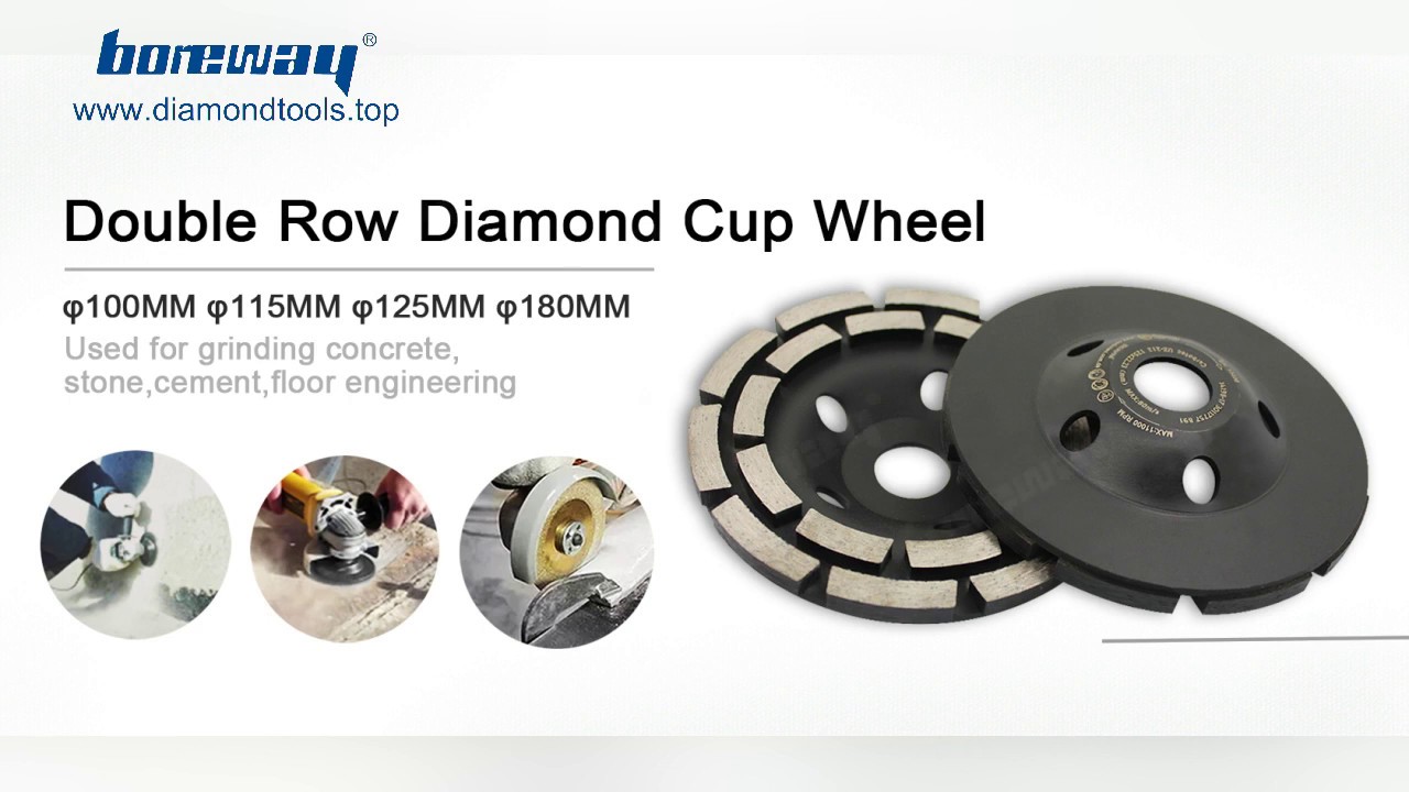 5 Inch Double Row Diamond Grinding Cup Wheel For Granite Stone And Concrete