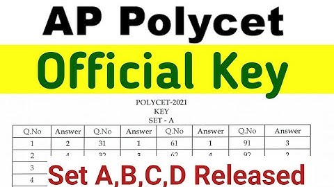 AP POLYCET 2021 Official Key Released | AP Polytechinc Official Key 2021