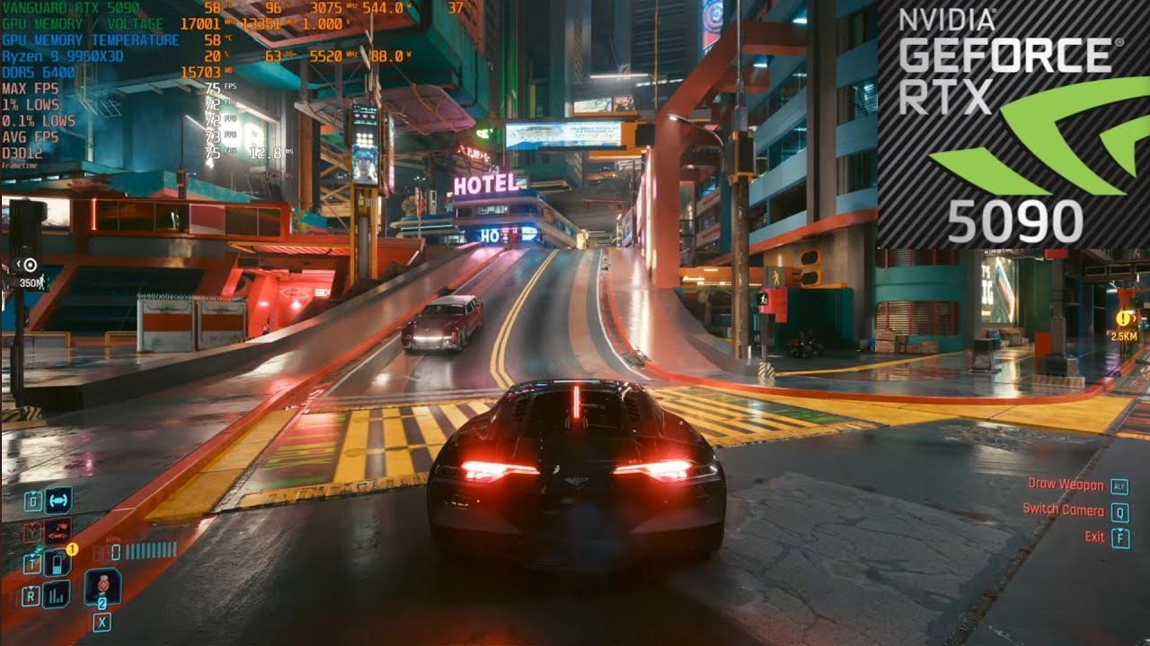 Cyberpunk 2077 4K DLSS Vanguard RTX 5090 AMD Ryzen 9 9950X3D Day