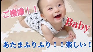 赤ちゃん6ヶ月 ご機嫌で頭フリフリすると Youtube
