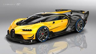 Bugatti Vision Gran Turismo  1/24 Alpha Model show yellow color